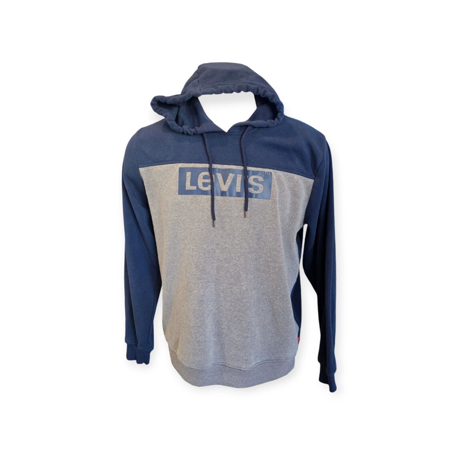Levis Mens Fleece-Lined Pullover Hoodie Sweater Xl Blue/Grey Levi